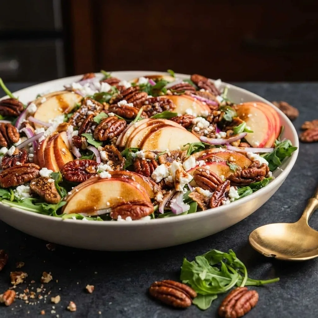 Apple Arugula Salad With Maple Pecans Rezept Apple Arugula Salad With Maple Pecans – Einfaches Rezept Schritt für Schritt