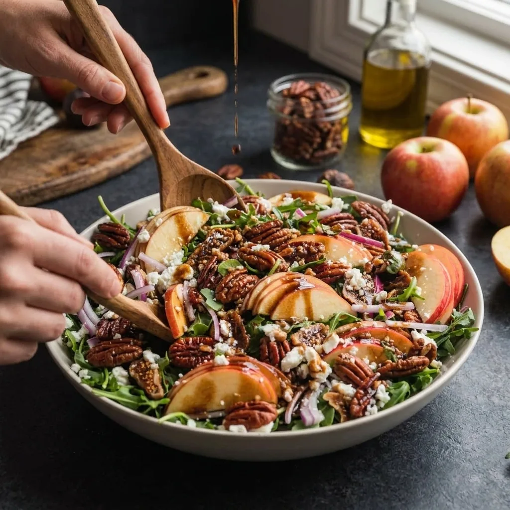 Apple Arugula Salad With Maple Pecans – Schritt 2 Apple Arugula Salad With Maple Pecans zubereiten: Schritt 2