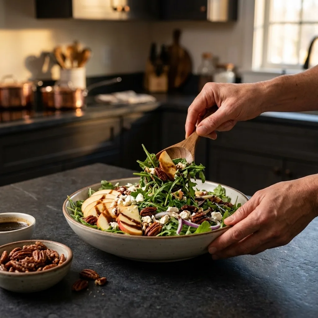 Apple Arugula Salad With Maple Pecans – Schritt 3 Apple Arugula Salad With Maple Pecans zubereiten: Schritt 3