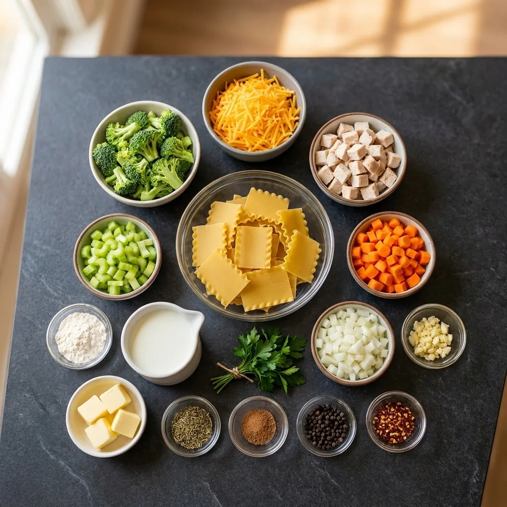 Broccoli Cheddar Lasagna Soup Without Heavy Cream – Schritt 2 Broccoli Cheddar Lasagna Soup Without Heavy Cream zubereiten: Schritt 2