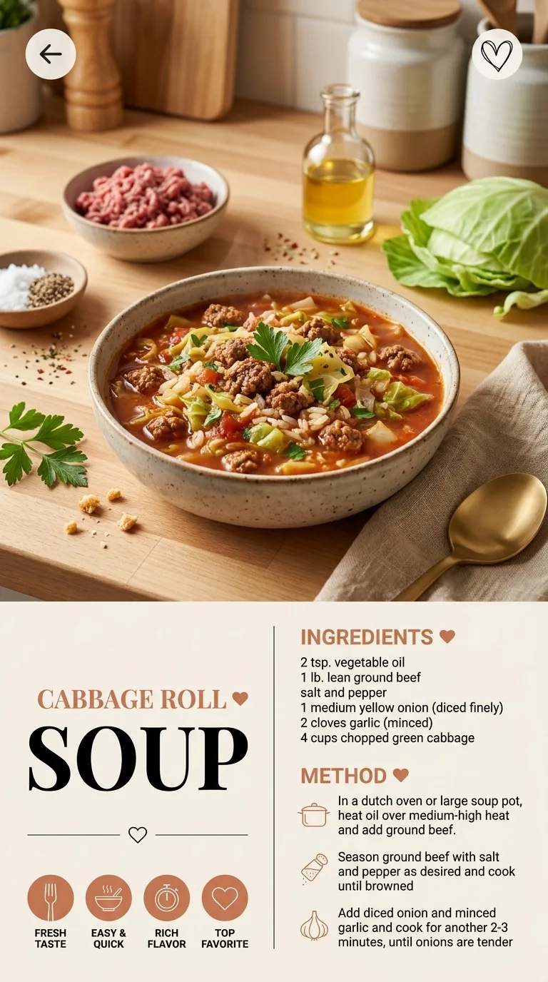 Cabbage Roll Soup: Hearty Comfort in a Bowl - Auf Pinterest merken