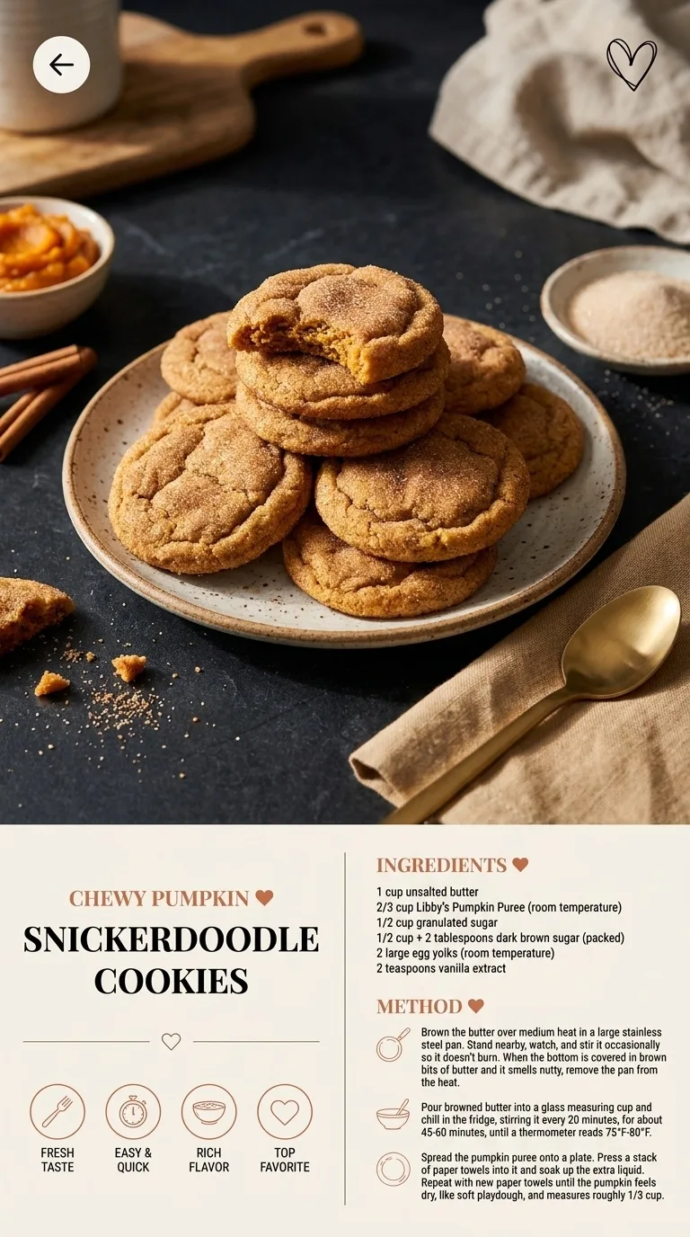 Chewy Pumpkin Snickerdoodle Cookies: Fall's Sweet Delight - Auf Pinterest merken