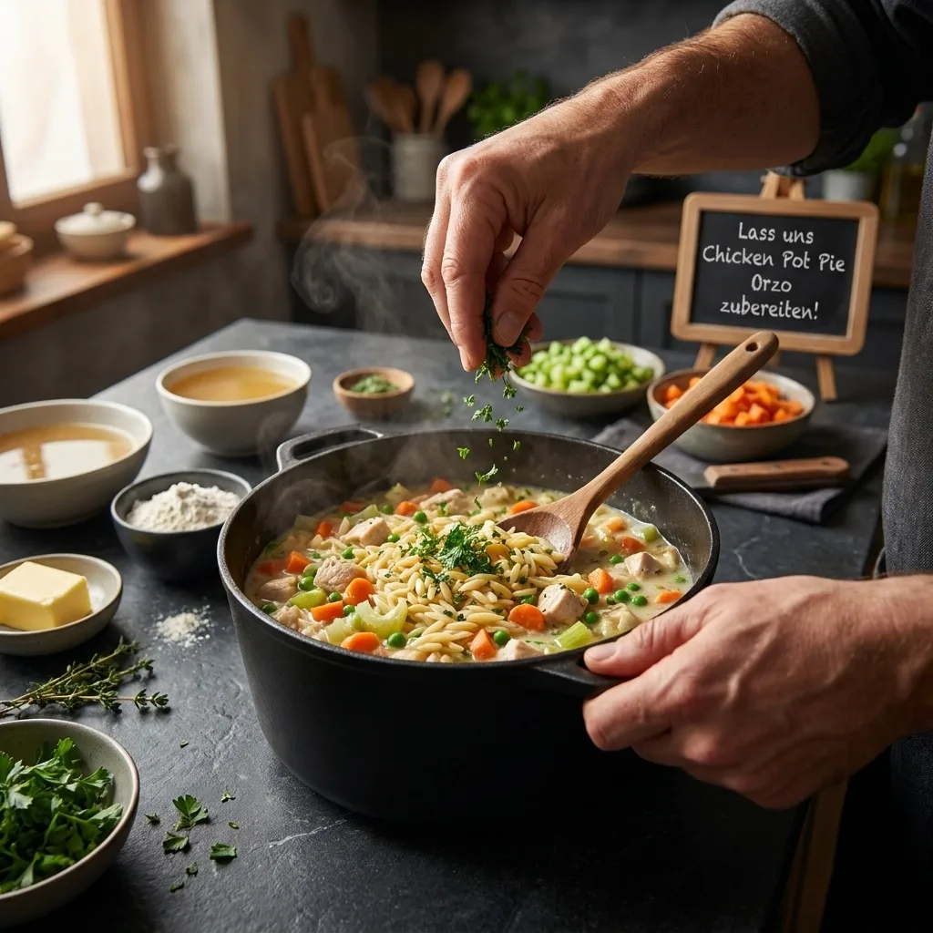 Chicken Pot Pie Orzo – Schritt 3 Chicken Pot Pie Orzo zubereiten: Schritt 3