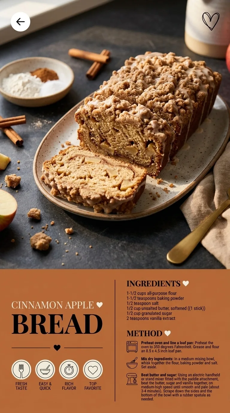 Cinnamon Apple Bread: A Cozy Autumn Delight - Auf Pinterest merken