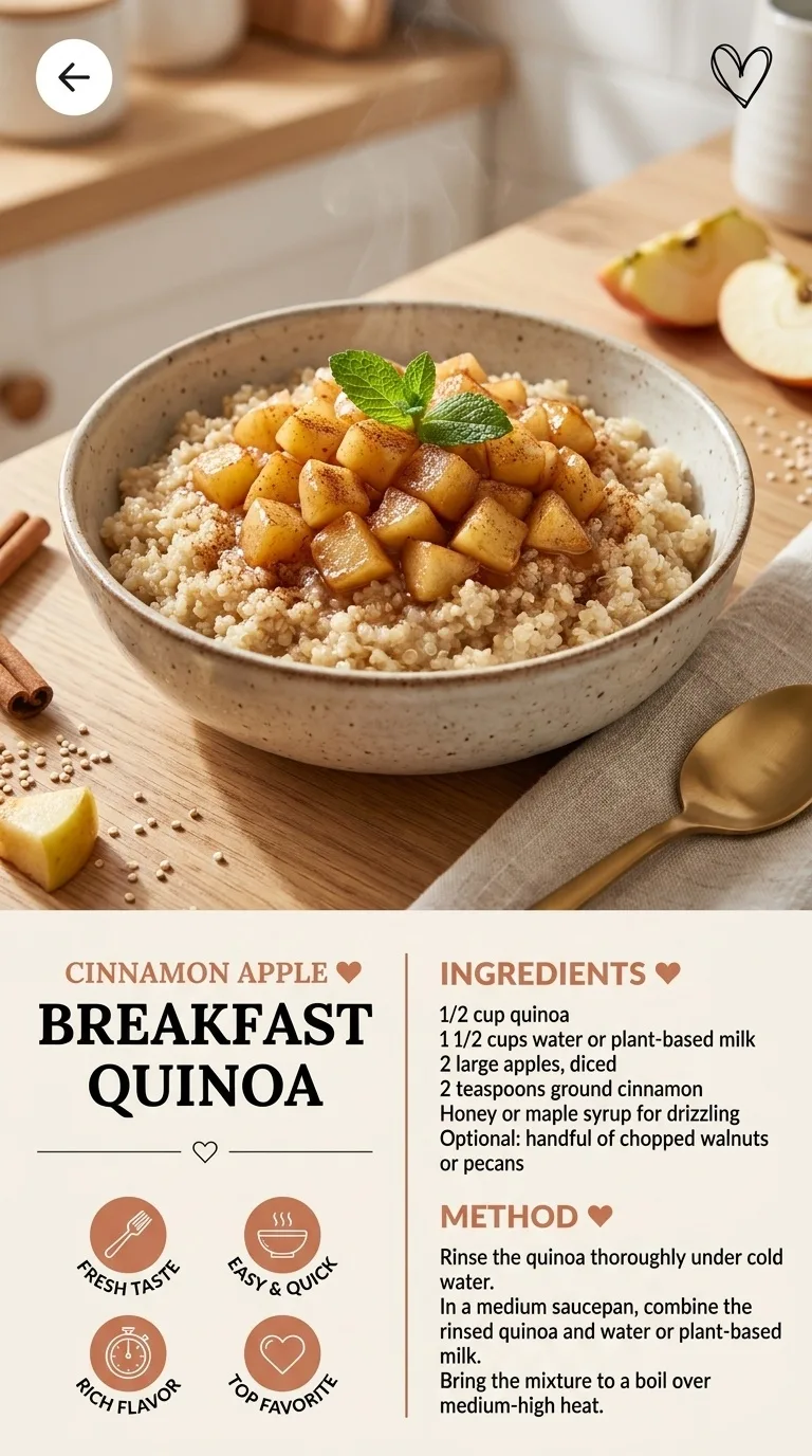 Cinnamon Apple Breakfast Quinoa: A Cozy Autumn Delight - Auf Pinterest merken
