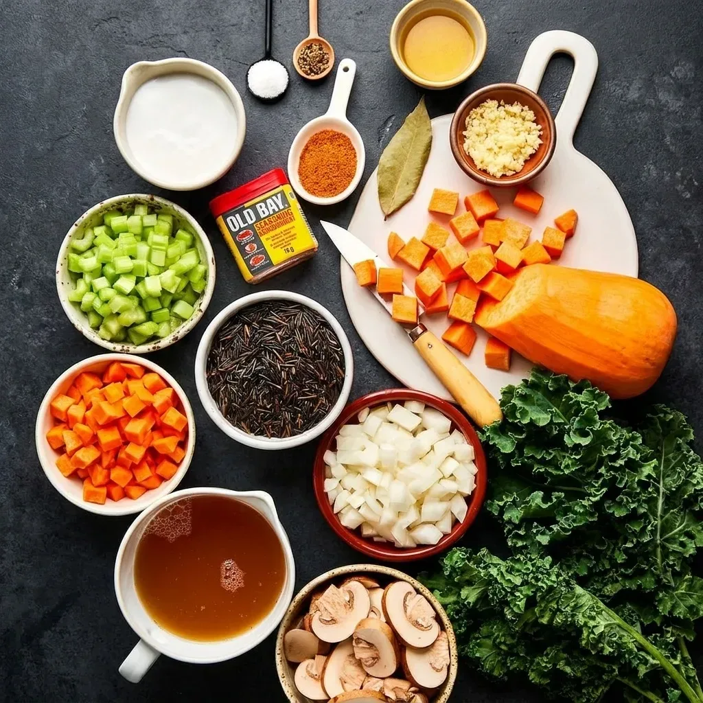 Ingredients for Cozy Autumn Wild Rice Soup