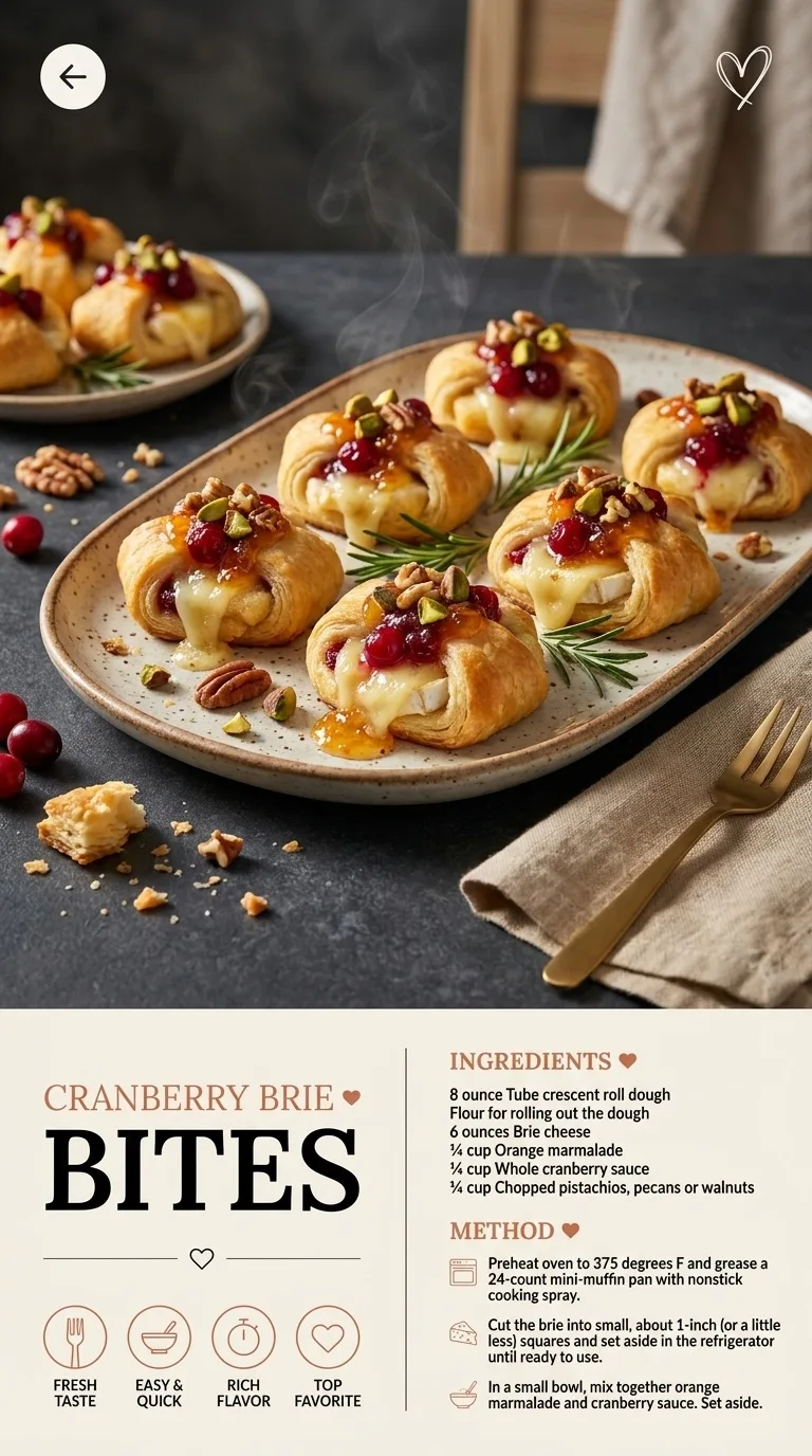 Cranberry Brie Bites: A Delightful Appetizer Recipe - Auf Pinterest merken