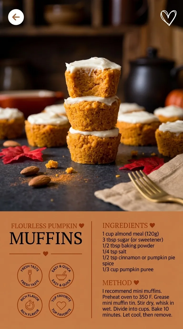 Flourless Pumpkin Muffins: Perfect Autumn Treat - Auf Pinterest merken