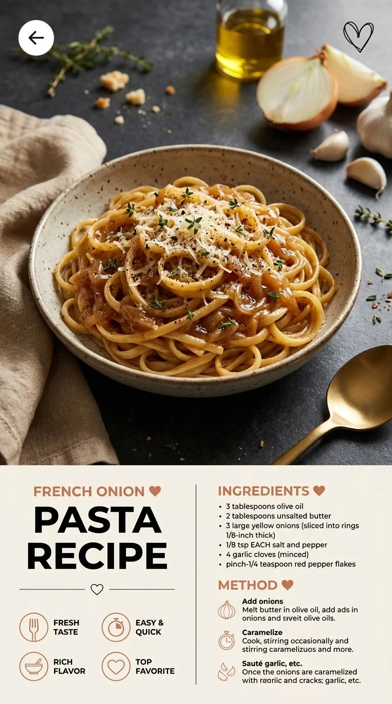 French Onion Pasta Recipe: Comfort in Every Bite - Auf Pinterest merken