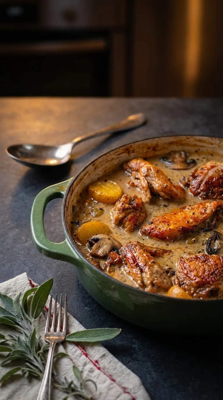 Herb Roasted Chicken in Creamy White Wine Sauce Rezept Herb Roasted Chicken in Creamy White Wine Sauce – Einfaches Rezept Schritt für Schritt