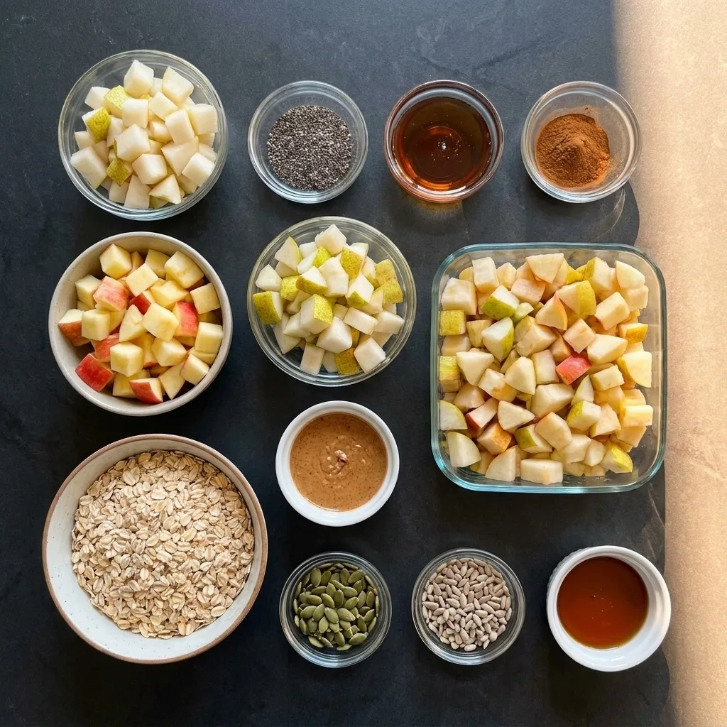 Pear & Apple Breakfast Crumble – Schritt 2 Pear & Apple Breakfast Crumble zubereiten: Schritt 2