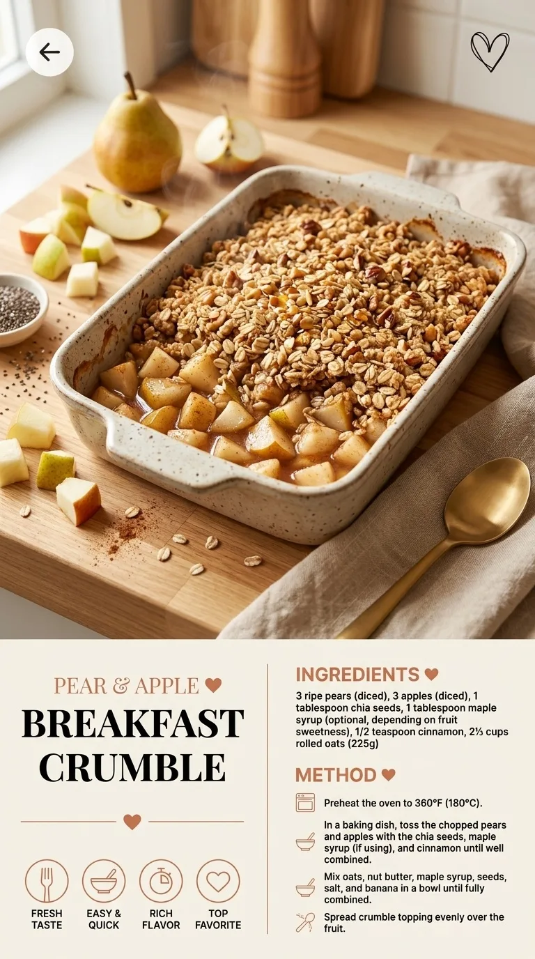 Pear & Apple Breakfast Crumble: A Cozy Morning Treat - Auf Pinterest merken