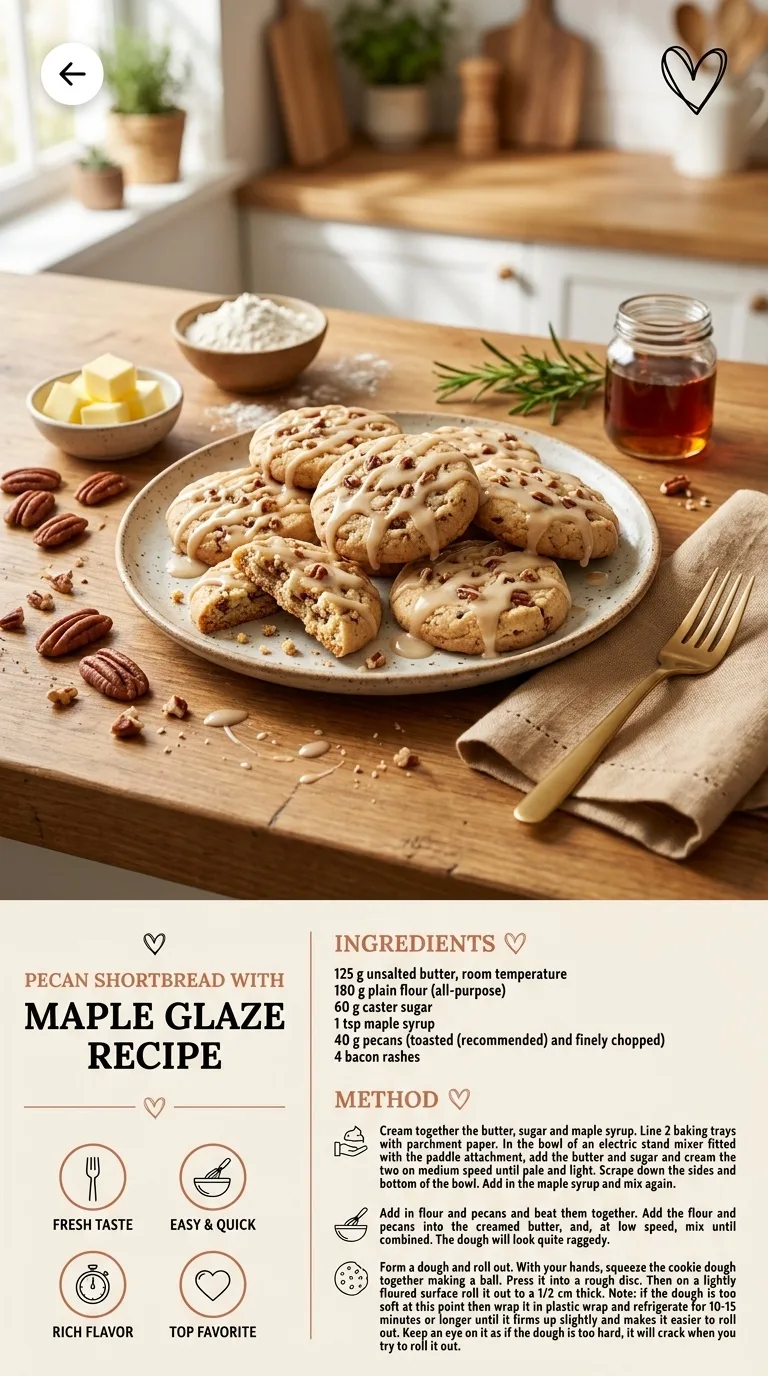 Pecan Shortbread with Maple Glaze Recipe - Deliciously Cozy - Auf Pinterest merken