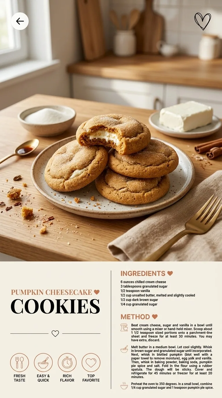 Pumpkin Cheesecake Cookies: A Fall Delight - Auf Pinterest merken