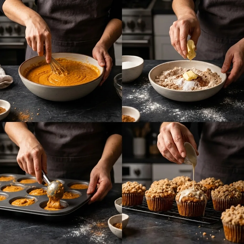 Pumpkin Crumb Cake Muffins zubereiten: Schritt 3