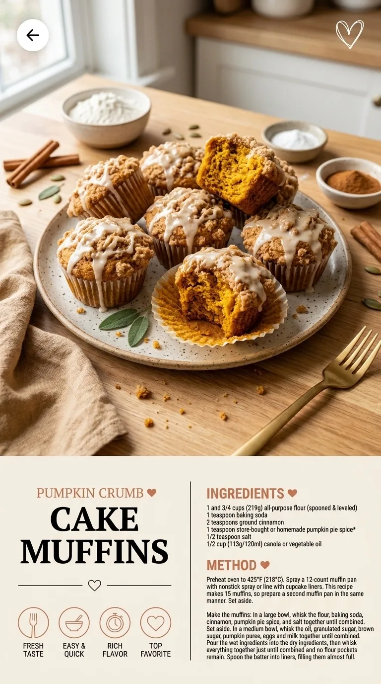 Pumpkin Crumb Cake Muffins - A Fall Delight - Auf Pinterest merken