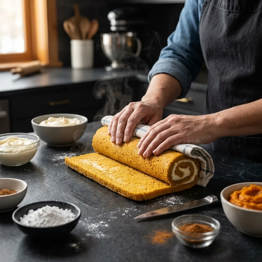 Pumpkin Roll – Schritt 3 Pumpkin Roll zubereiten: Schritt 3