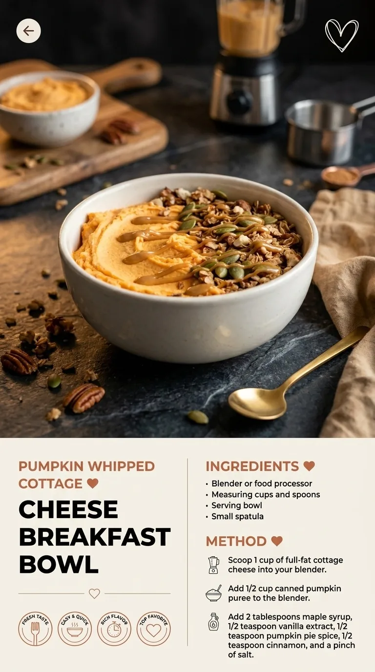 Pumpkin Whipped Cottage Cheese Breakfast Bowl Recipe - Auf Pinterest merken
