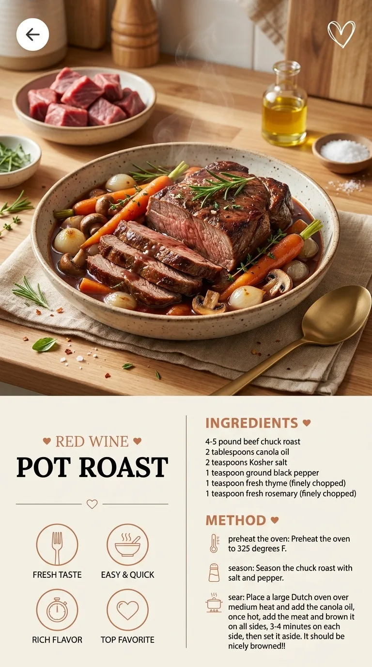 Red Wine Pot Roast: A Cozy Culinary Experience - Auf Pinterest merken