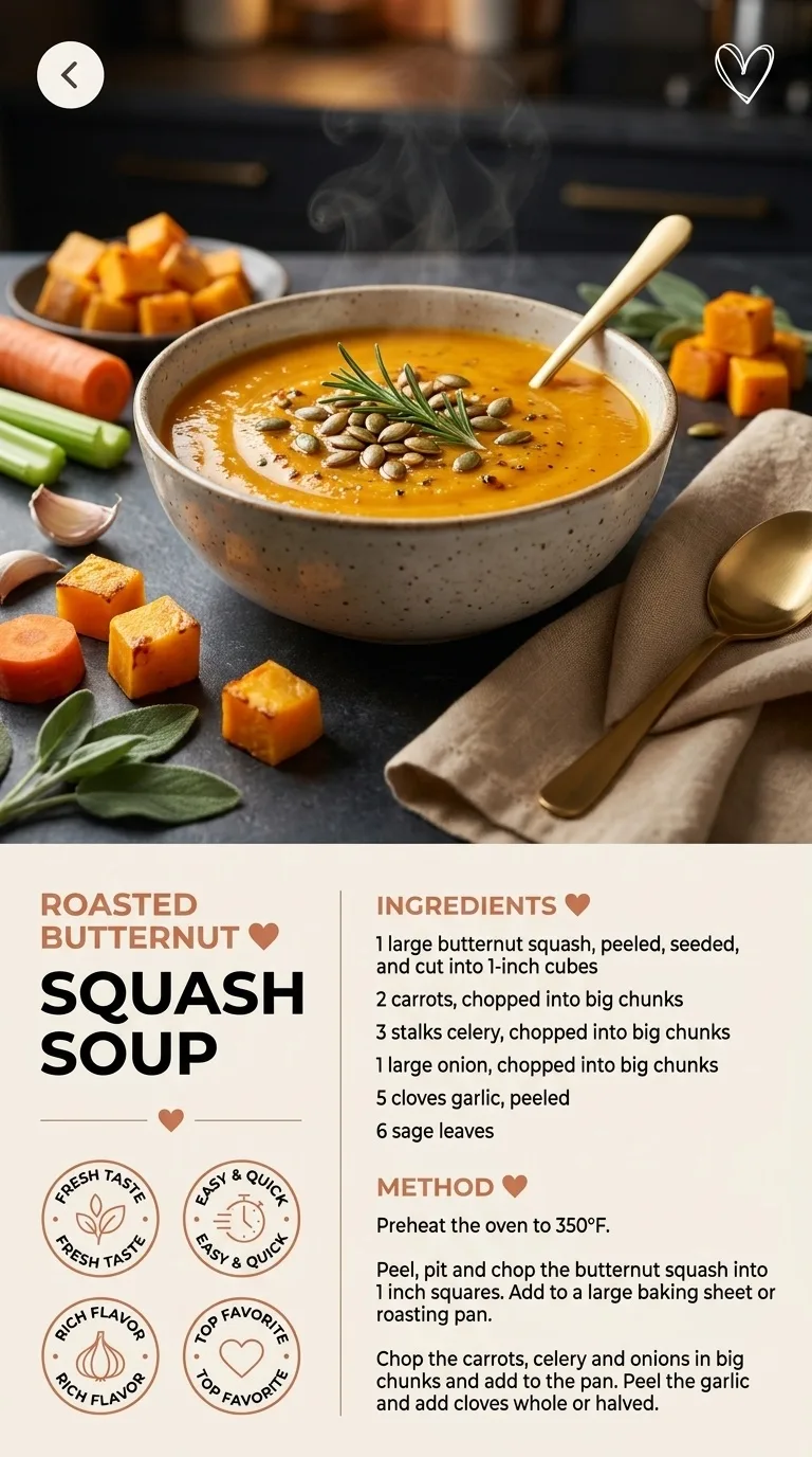 Roasted Butternut Squash Soup: Perfect Comfort Dish - Auf Pinterest merken