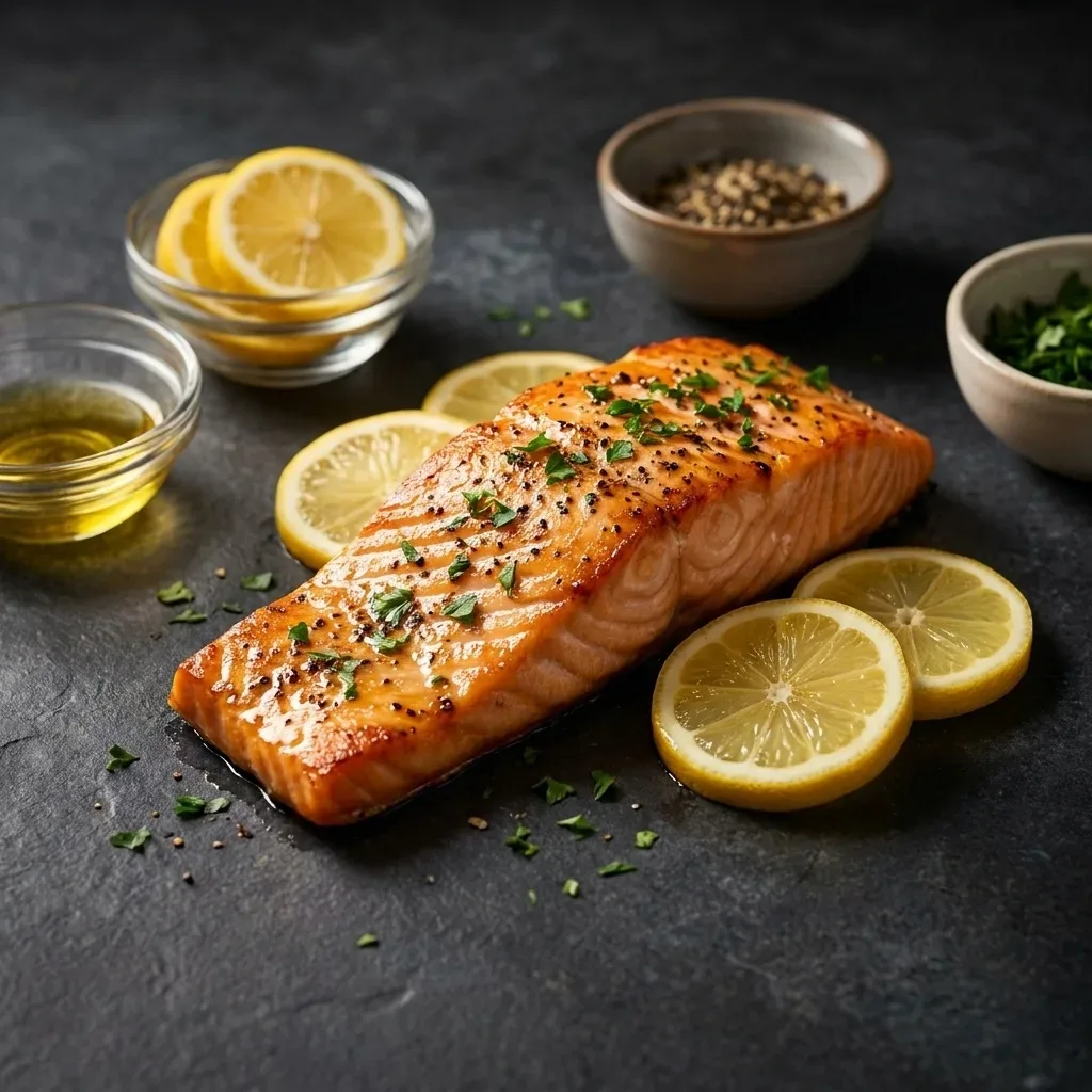 Ingredients for Sheet Pan Lemon Garlic Butter Salmon