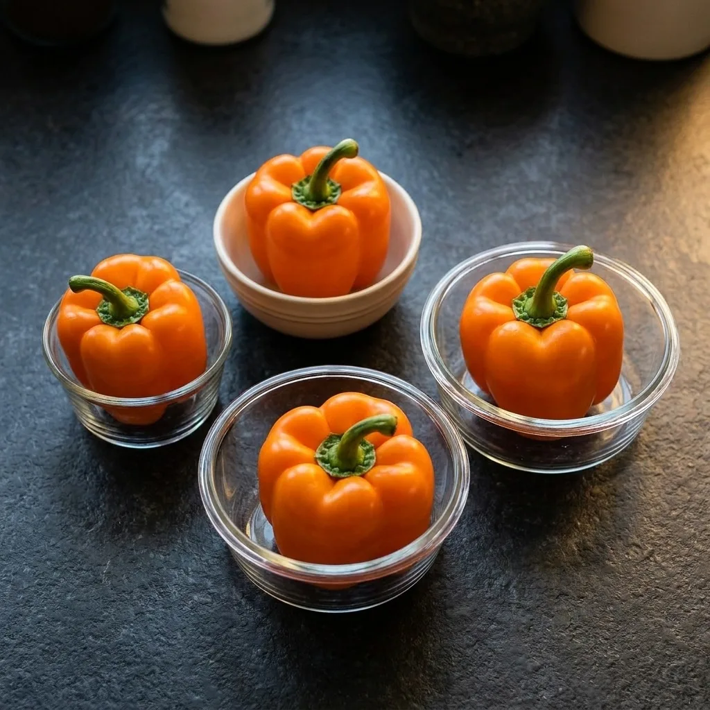 Ingredients for SHREDDED CHICKEN & RICE STUFFED PEPPERS (HALLOWEEN STYLE)