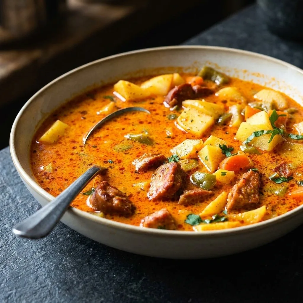 Spanish Potato Soup with Chorizo - Comforting Recipe